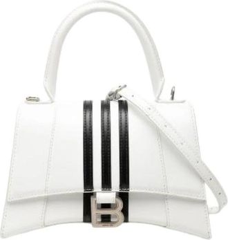 Balenciaga Pre-owned Hourglass Small Leather 2way Bag - Dames - Vintage Handtas - Wit - ONE Size - Leer - Vintage