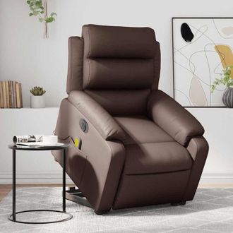 vidaXL Vidaxl - Sill&oacute;n De Masaje Elevable El&eacute;ctrico Cuero Sint&eacute;tico Marr&oacute;n