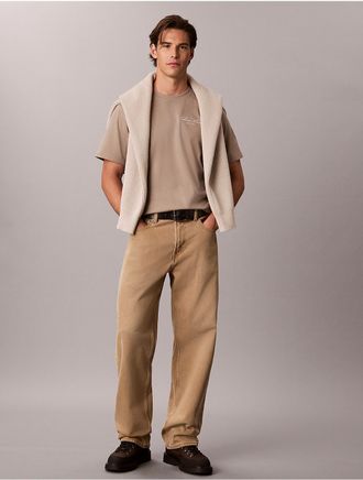 Calvin Klein Jeans Calvin Klein Mens Script Logo Graphic Tee - Brown - 2XL