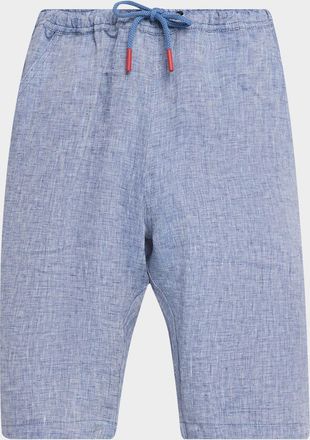 Kiton Men & apos;s Linen Drawstring Pull-On Shorts