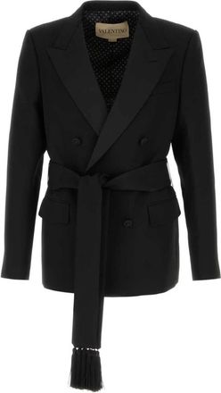 Valentino Garavani Wool Blazer - Heren - Business blazers - Zwart - M - Wol - Kostuums