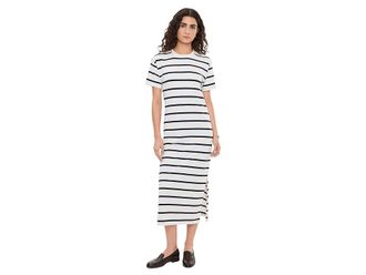 Barbour Selena Midi Dress Womens Dress Cloud/Navy Stripe : 14, Cotton/Elastane