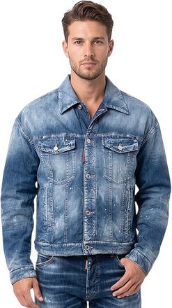 Dsquared2 Blue Distressed Denim Jacket