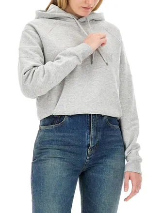 Saint Laurent Cotton Hoodie - Gray
