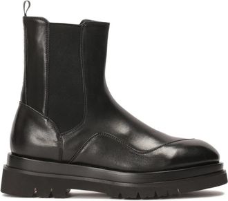 Kazar Heren leren laarzen met rubberen inzetstukken - Heren - Chelseaboots - Zwart - 41 EU - Leer - Schoenen