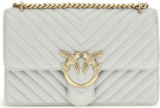 Pinko Grijze Kalfleren Bos Taurus Schoudertas