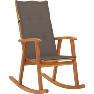 vidaXL Vidaxl - Silla Mecedora Con Cojines Madera Maciza De Acacia
