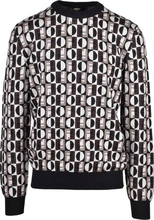 Fendi Truien & Vesten, Heren, Veelkleurig, L, Wol, Pullover met ronde hals