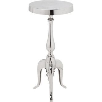 Kare Design Design tavolino dappoggio Barocco, argento, alluminio, stile vintage/glamour/rock, 62x27x27 (a/l/p) - Kare