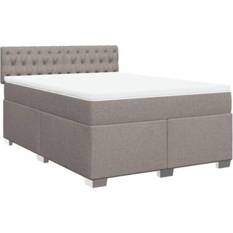 vidaXL Vidaxl - Cama Box Spring Con Colch&oacute;n Tela Gris Taupe 140x200 Cm