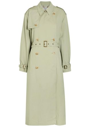 Ronny Kobo Cohen Cotton-blend Poplin Trench Coat - Light Green - XL (UK16 / XL)