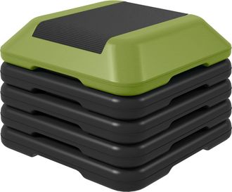 OEM Step Para Fitness Stepper Antideslizante Con Altura Ajustable De 10/15/20/25/30 Cm Carga 150 Kg Verde