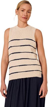 Celtic & Co. Drop Stitch Knitted Vest Top in Ecru /Navy at Nordstrom, Size X-Small