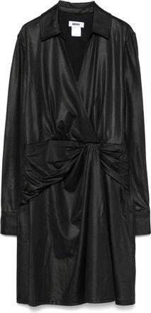 DKNY Abito midi con dettaglio plissettato - Nero