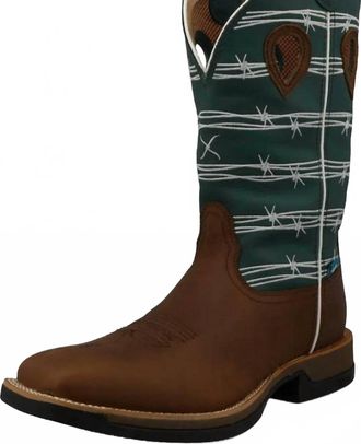 Twisted X Boots Mens Cellstretch Tech X Western Boot In Oiled Buffalo/green