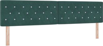 vidaXL Cabecero Led Argyle Con Cabecera Verde Oscuro 100 Cm Terciopelo Vidaxl