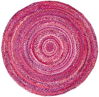 Safavieh Alfombra algod&oacute;n rosa/fucsia 183 x 183 cm