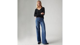 Levi's 318 Shaping Wide Leg Jeans - Womens - 25X30 - Dark Wash / Clever Girl