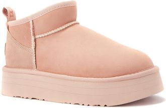 Australia Luxe Cosy Genuine Shearling Platform Bootie in Rose at Nordstrom Rack, Size 8