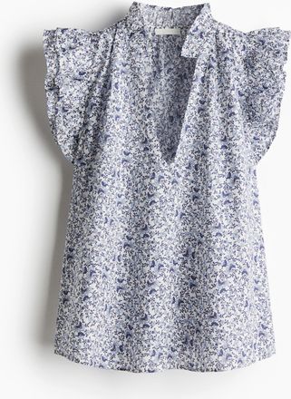 H&M Bluse mit Volants - Blue