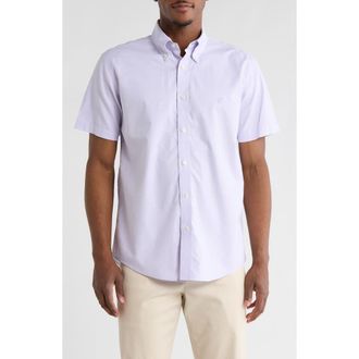 Brooks Brothers Regular Fit Non-Iron Stretch Oxford Short Sleeve Button-Down Shirt in Violet Tulip Solid at Nordstrom Rack, Size Xx-Large