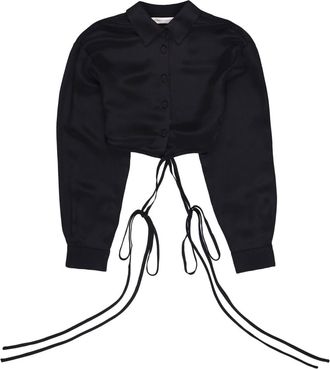 CHRISTOPHER ESBER tie-fastening silk shirt - women - Viscose - 6 - Black
