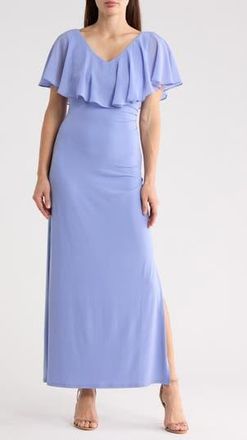 Connected Flutter Sleeve V-Neck Dress in Periwinkle at Nordstrom Rack, Size 16