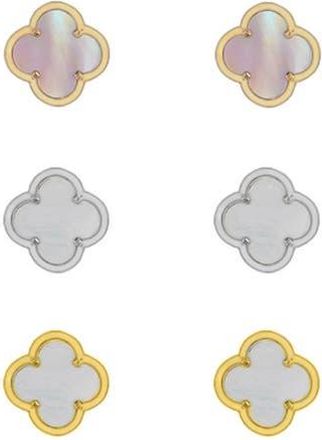 Adornia Set of 3 Clover Stud Earrings in Gold at Nordstrom Rack