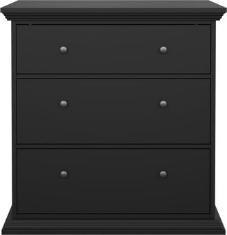 ebuy24 C&oacute;moda 3 cajones, L86,3 cm - Negro