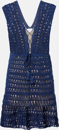 Anna Kosturova Abito corto in crochet di cotone