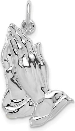 Diamond2Deal 10k White Gold Praying Hands Pendant