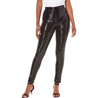 Roaman's Sequin Legging in Black at Nordstrom, Size 36