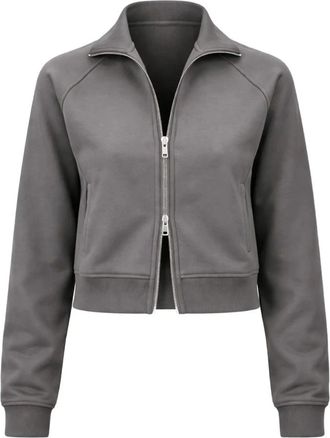 Sams&oslash;e & Sams&oslash;e Hoodies & sweatvesten, Dames, Grijs, XS, Katoen, Sakira Zip Sweat