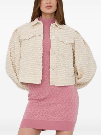 Custommade embellished bouclé tweed jacket - White