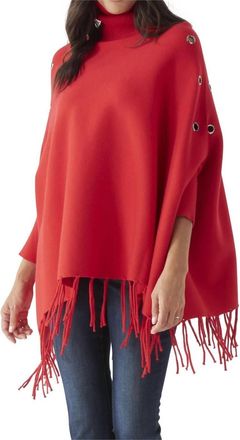 K&K Interiors Turtleneck Ponchos With Sleeves In Red