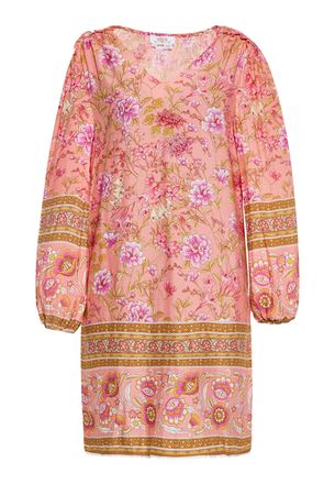 Usha Jurk Dames Lichtroze veelkleurig