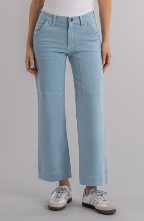 Kut from the Kloth High Waist Ankle Wide Leg Utility Pants in Powder Blue at Nordstrom, Size 00