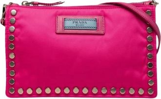 Prada Pre-owned Etiquette Crossbody Bag - Dames - Vintage Schoudertas - Roze - ONE Size - Leer - Vintage