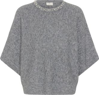 Kaffe Jersey de cuello redondo - Knitwear - Mujer - Gris - 2XL