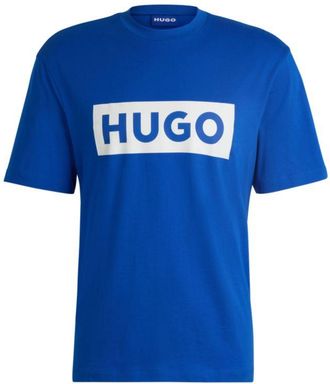 HUGO BOSS Cotton-jersey T-shirt with blue logo