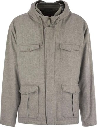 Herno Giacca effetto m&eacute;lange con cappuccio - Grigio