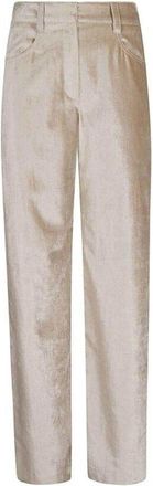 Brunello Cucinelli Pink Beige Straight-Leg Trousers, Brand Size 42 (US Size 8)
