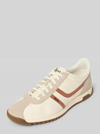 Boss Orange by Hugo Boss BOSS Orange Low Top Sneaker mit Lederoptik-Details Modell ZAYN_LOWP_NYMI in Beige, Gr&ouml;&szlig;e 40