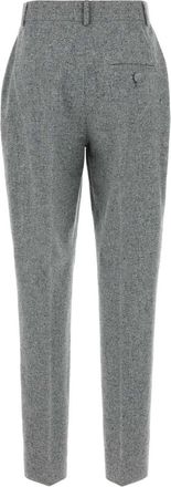 Moschino Womens Silk-Blend Melange Trouser Gray Cotton Virgin