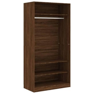 Berkfield Home Wardrobe Brown Oak 100x50x200 cm Engineered Wood | Size: 100 x 50 x 200 cm