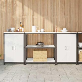 vidaXL Juego De Almacenamiento De Cocina Hattem 3 Uds. Blanco Vidaxl