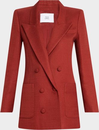 Adam Lippes Riva Double-Breasted Stretch Canvas Jacket