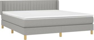 vidaXL Vidaxl - Cama Box Spring Con Colch&oacute;n Tela Gris Claro 180x200 Cm