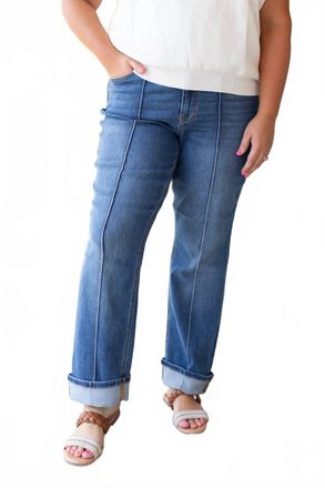 Judy Blue Modern Seam Straight Leg Jeans In Blue