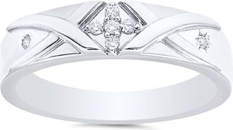 Pompeii3 Mens Diamond Cross Ring 14K White Gold Size Selectable